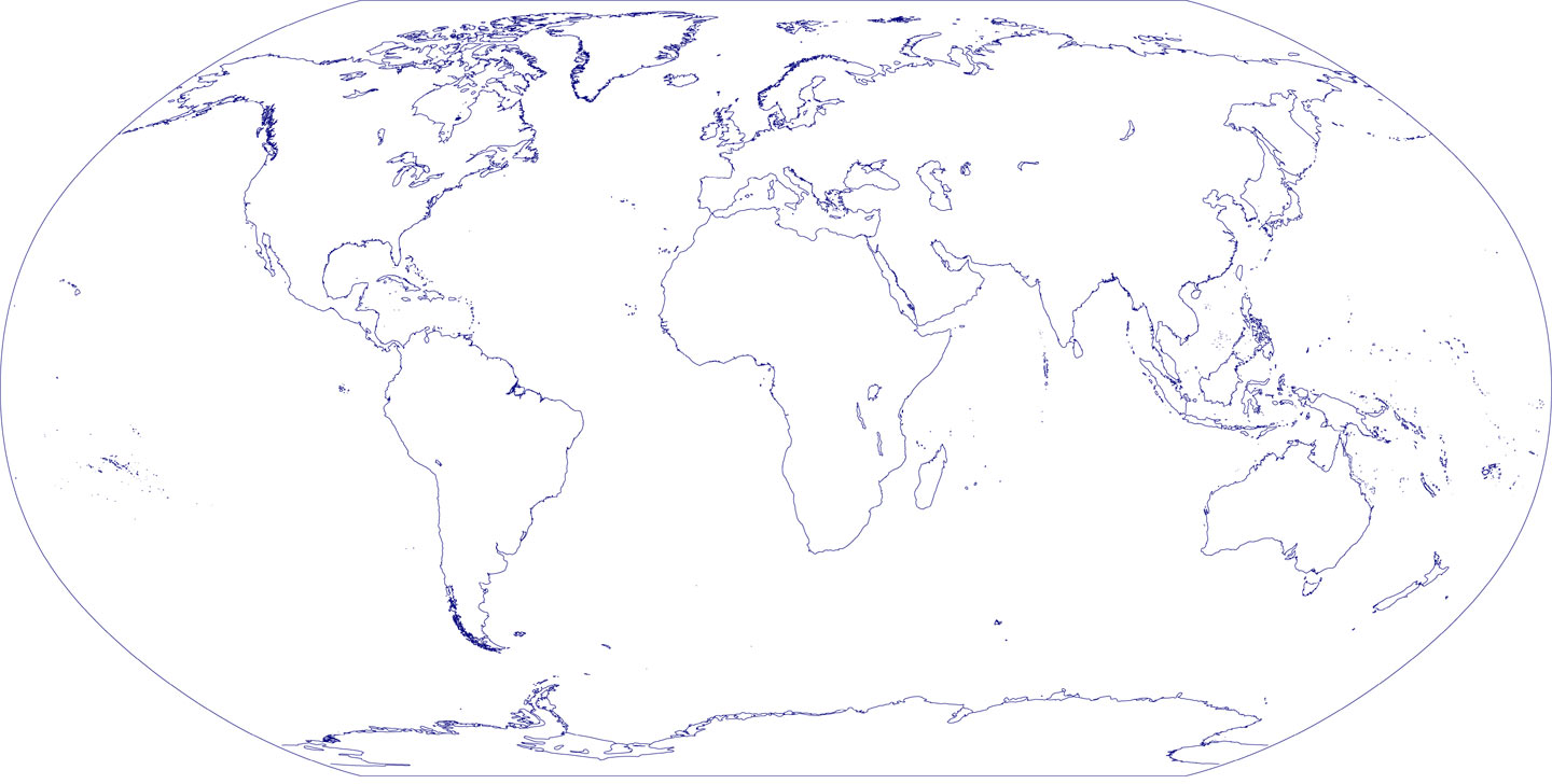 Outline map of the world