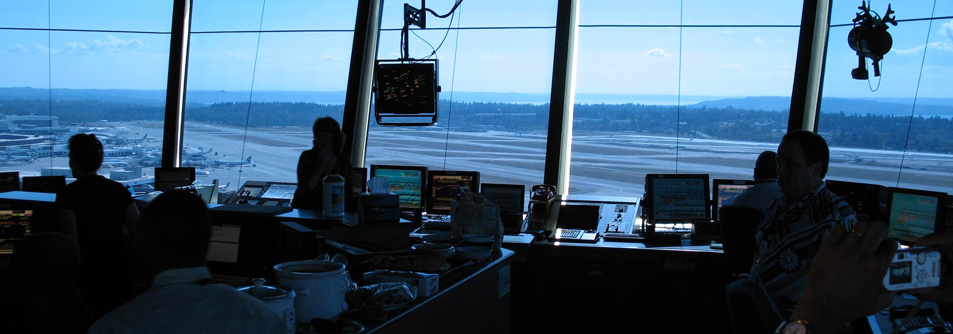 Interior of the control tower of Seattle-Tacoma (SeaTac) International Airport