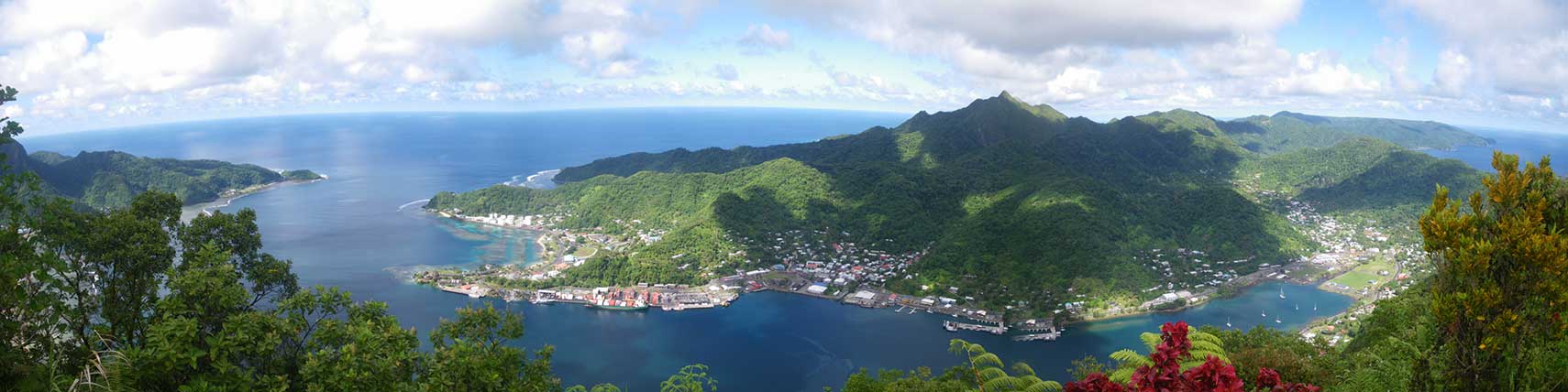 Pago Pago seen from Mount 'Alava, National Park of American Samoa.