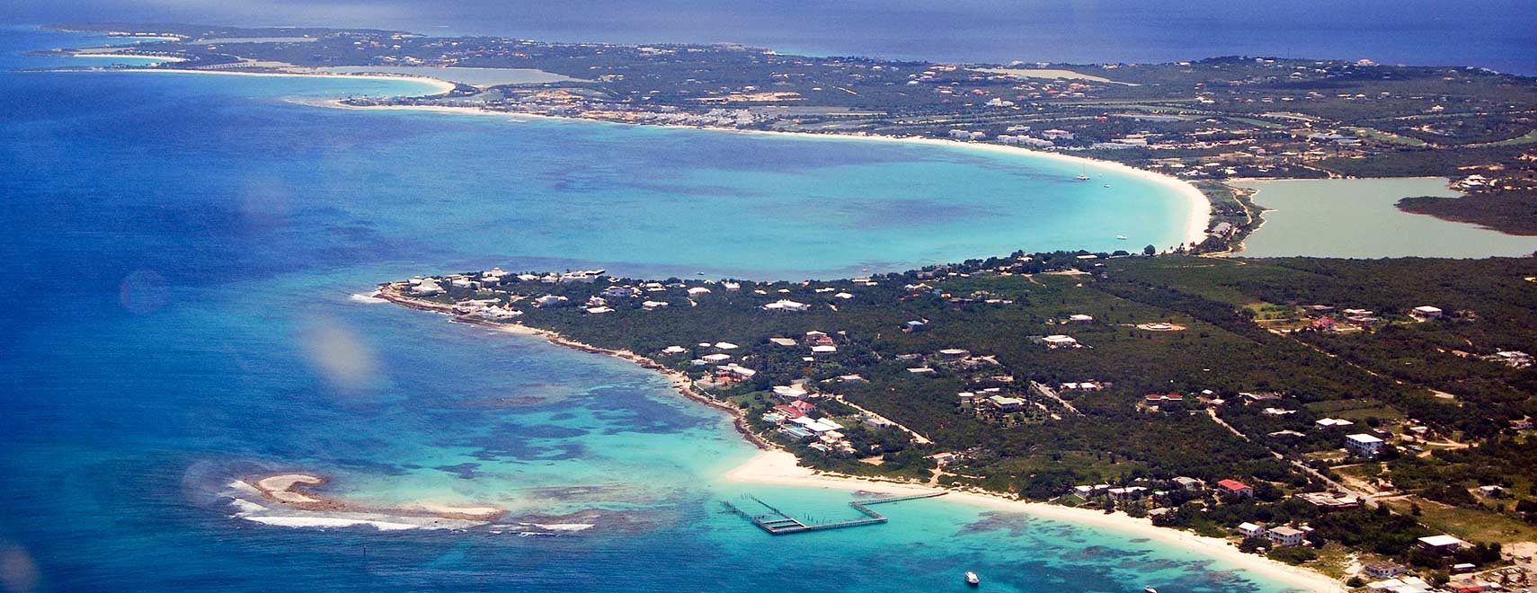 Aerial view of west Anguilla