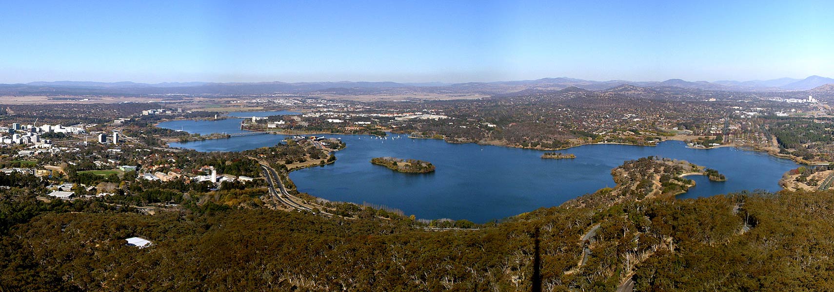 View of Canberra, Australia, from the Telstra Tower on Black Mountain