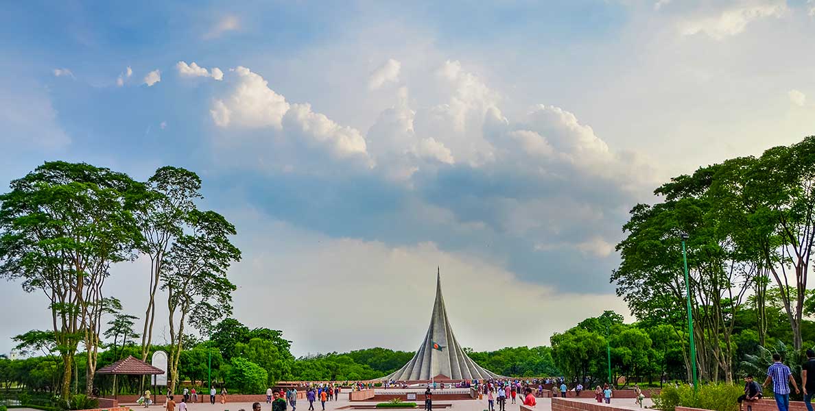 Bangladesh's National Martyrs' Memorial, a concrete modernist monument and memorial gardens in Dhaka