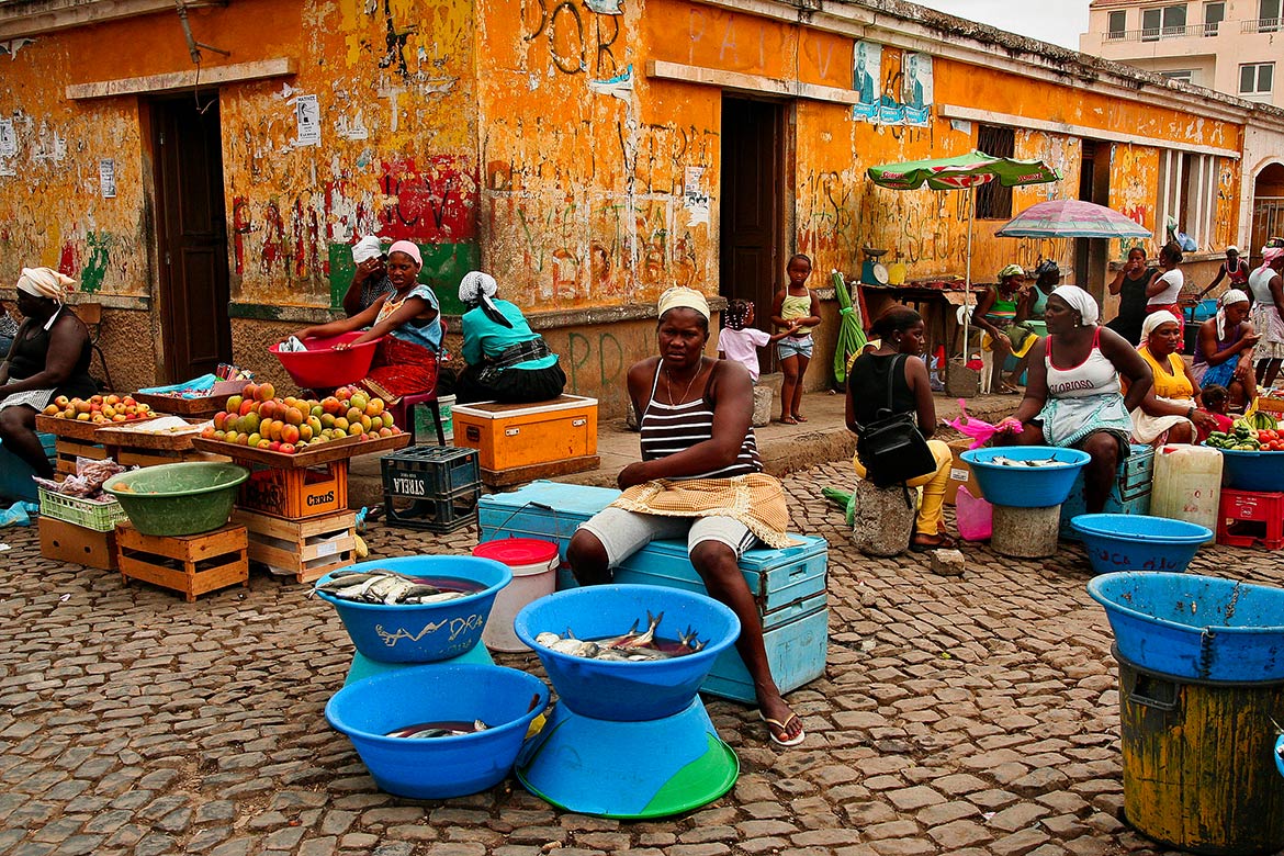 Market in Santa Catarina, Assomada on the island of Santiago, Cape Verde