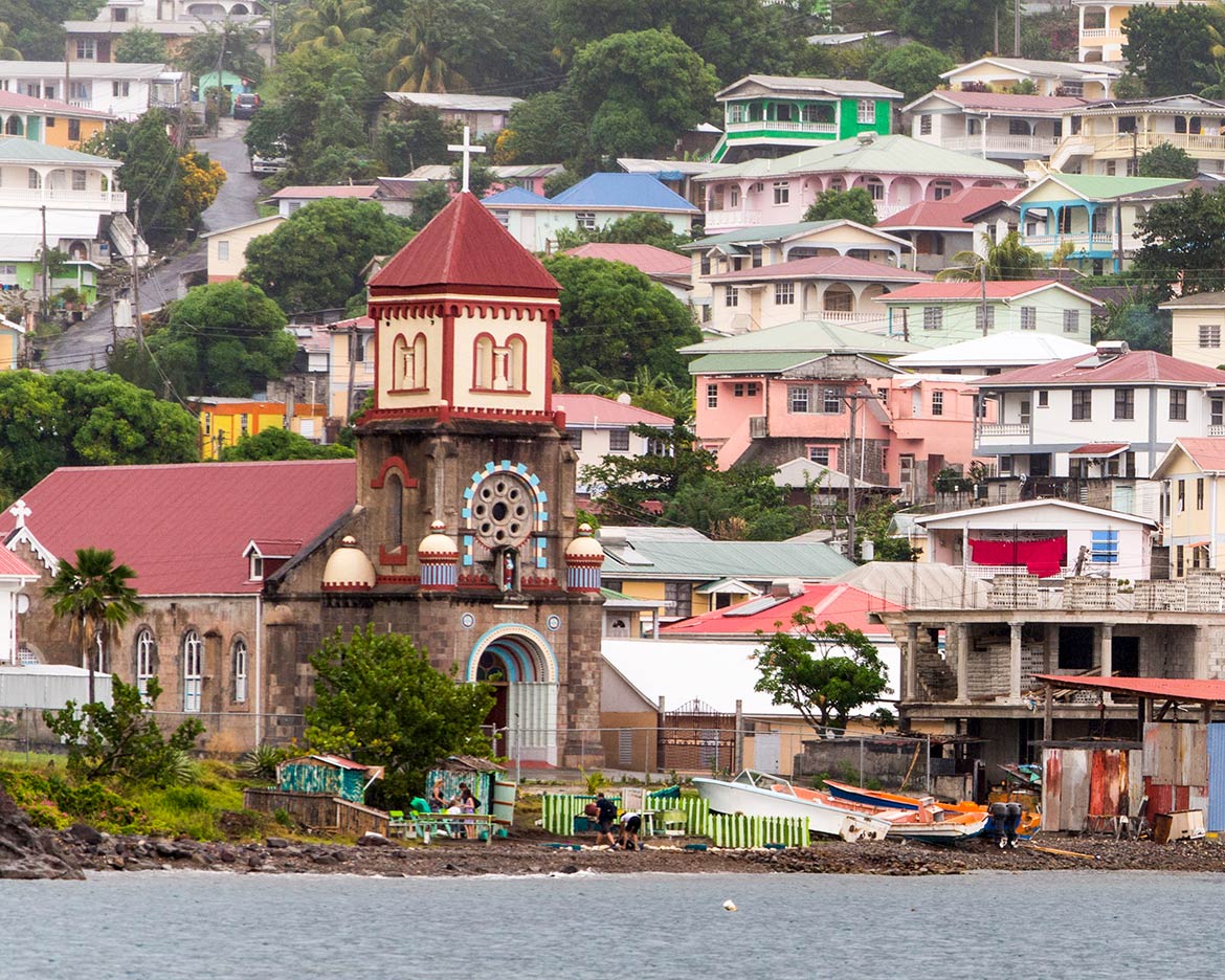 Soufrière, capital of Saint Mark Parish, Dominica