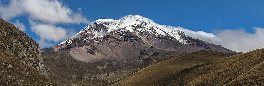 Chimborazo volcano in the Cordillera Occidental, Andes, Ecuador