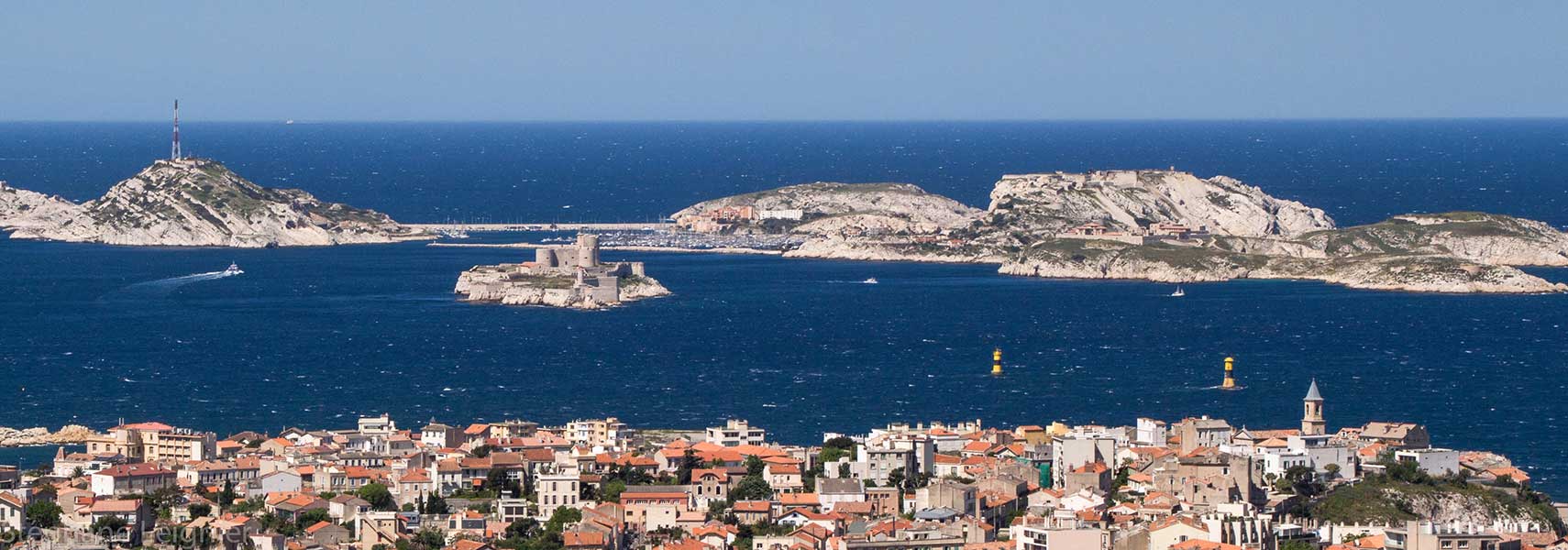 Chateau d'If and neighboring offshore islands, Marseille, France