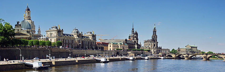 Dresden panorama Old Town and Elbe River