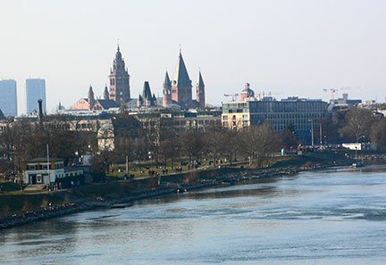 Mainz at Rhine river
