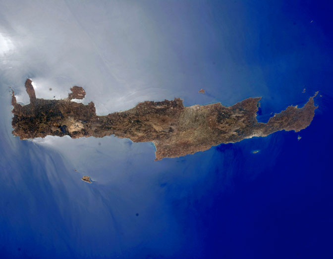 Astronaut photograph of the island of Crete