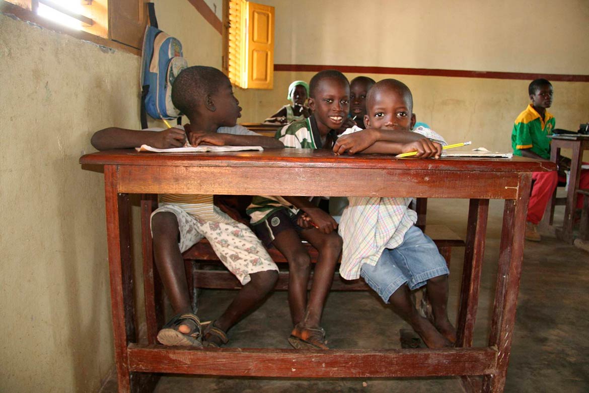 School kids in Biombo Region of Guinea-Bissau