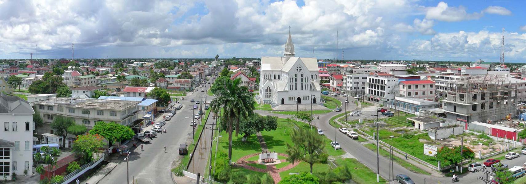 Panorama of Georgetown, Guyana with St. George's Cathedral
