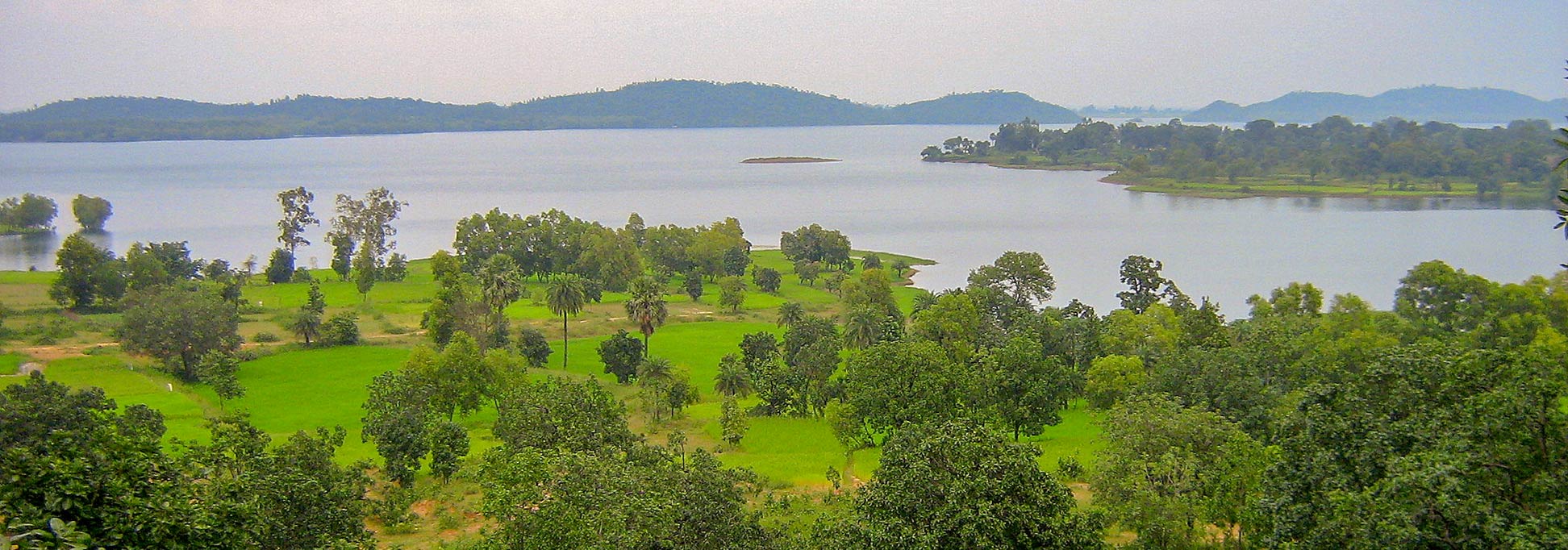 Jharkhand landscape with water reservoir