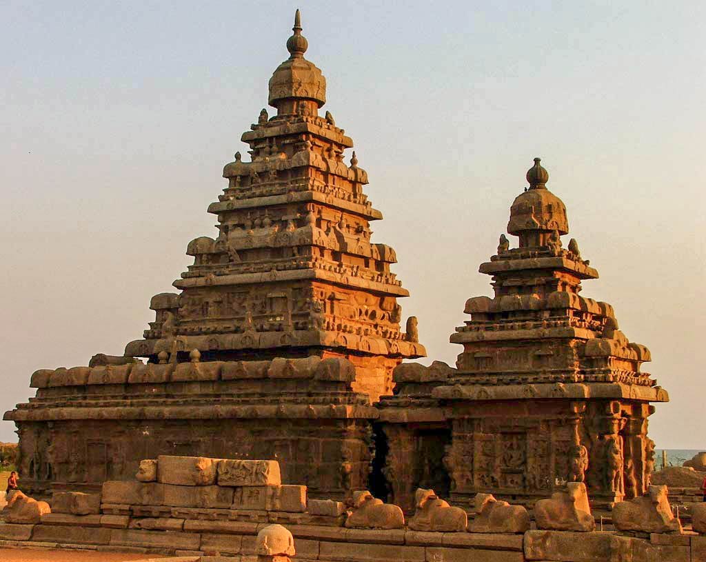 Shore Temple at the Bay of Bengal near Mamallapuram Tamil Nadu
