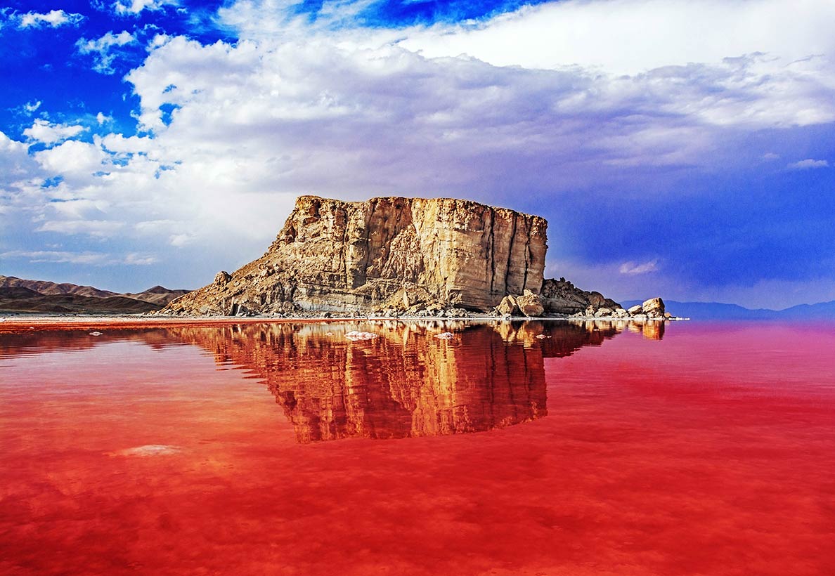 Kazem Dashi rock within Lake Urmia, Iran