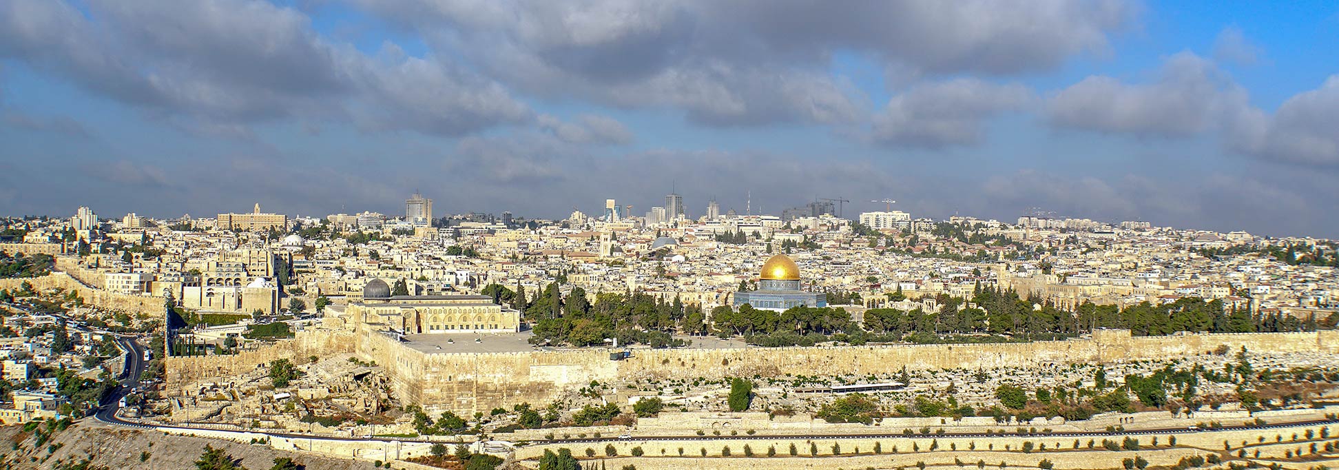 Panorama of the Old City of Jerusalem with the Dome of the Rock, Israel