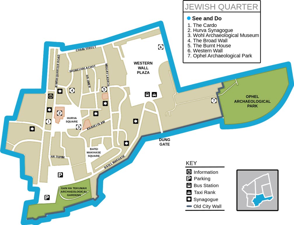 Map of the Jewish Quarter in Old Jerusalem