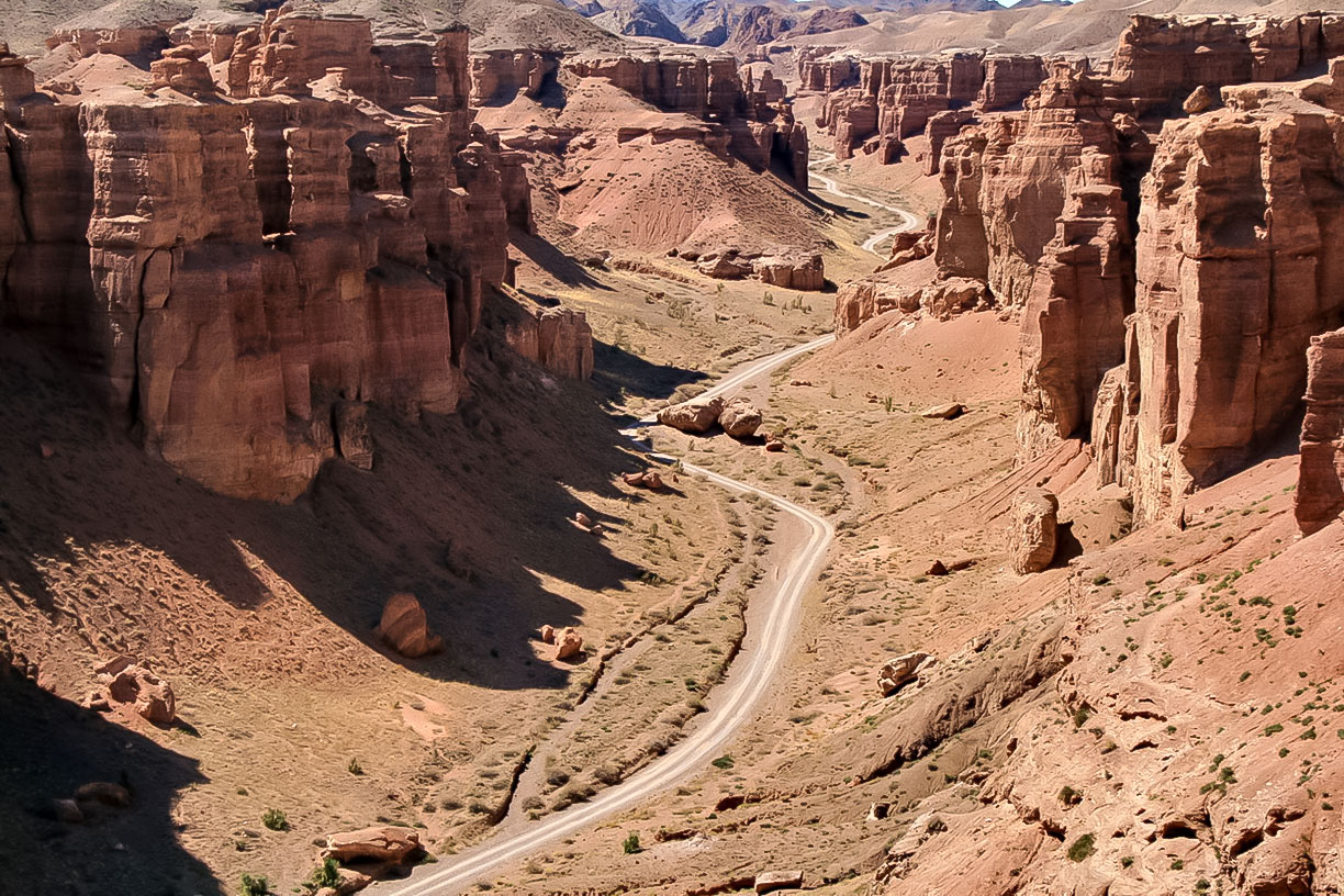 Valley of the Castles, a section of the Charyn Canyon in the Almaty Region of Kazakhstan