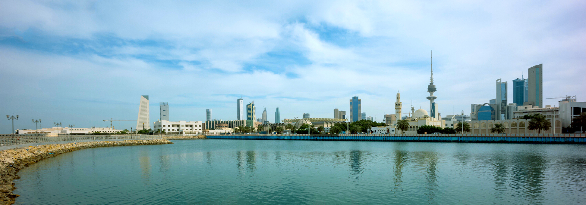 Kuwait City skyline at waterfront