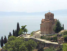 St John Caneo church above Ohrid Lake, Macedonia