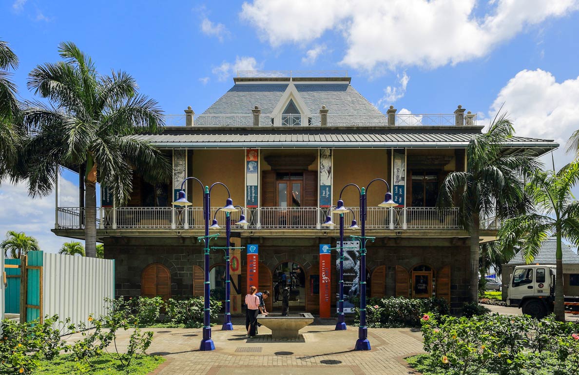 Entrance to the Blue Penny Museum in Port Louis