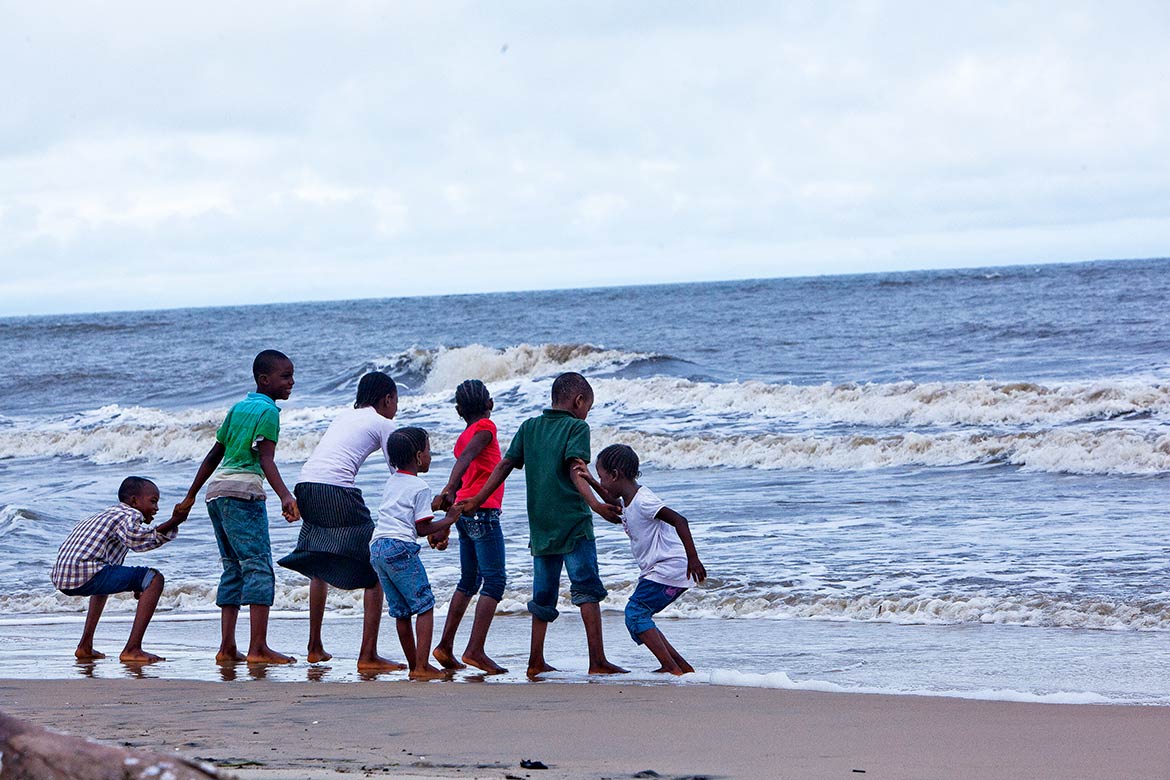 Nigerian kids at the beach
