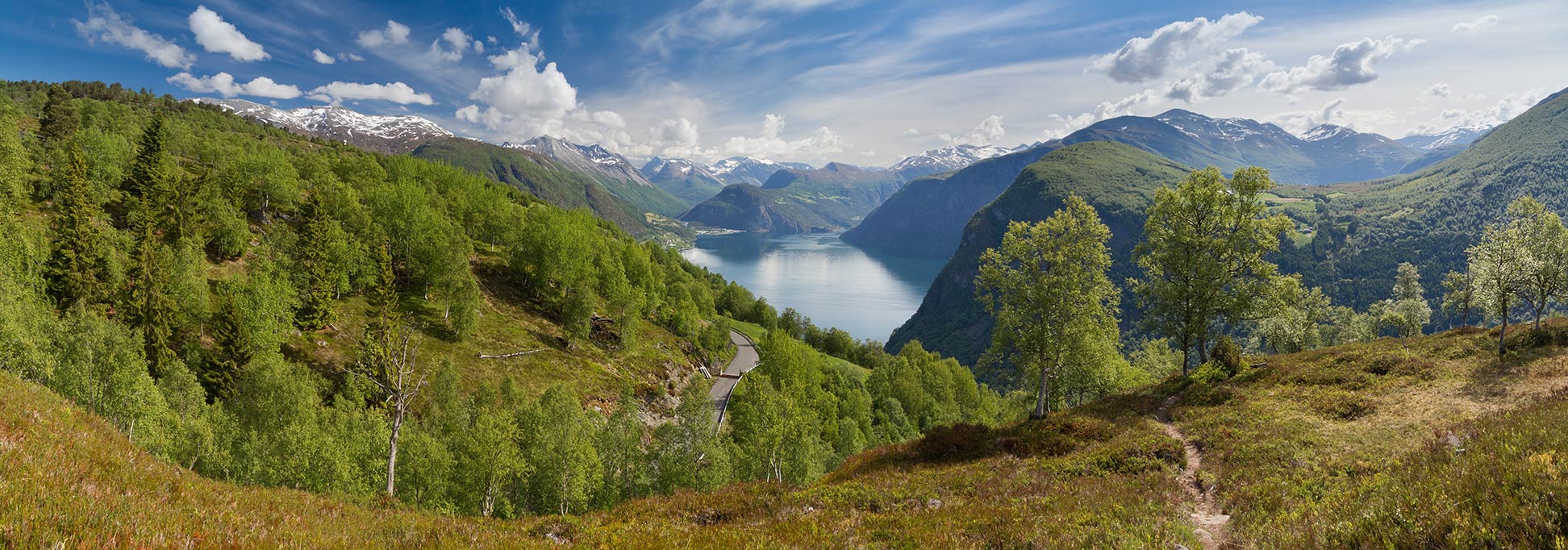 Norddalsfjorden from a mountain hillside near Kilsti in Norddal, Norway