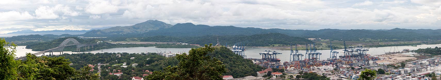 Panorama of Pacific entrance of the Panama Canal
