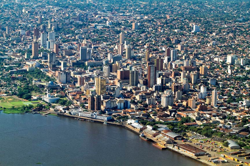 Aerial view of Asuncion, Paraguay