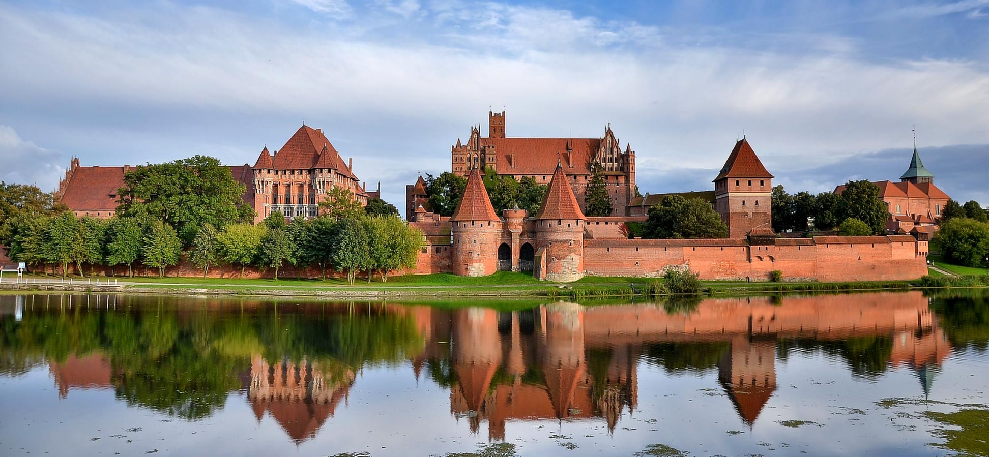 The Teutonic Order Castle in Malbork at Nogat River, Poland
