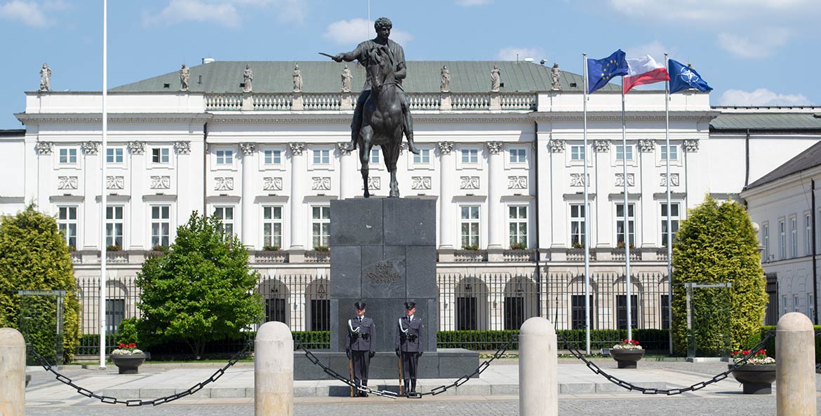 Front of the Presidential Palace in Warsaw