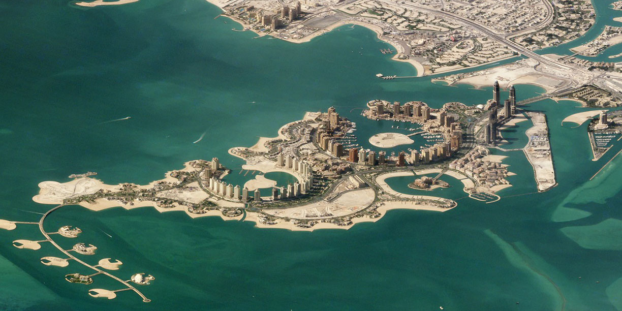 The Pearl-Qatar, the artificial island off the coast of Doha
