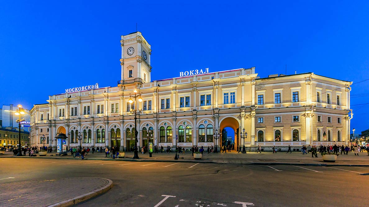 Building of Moskovsky railway terminus in Saint Petersburg
