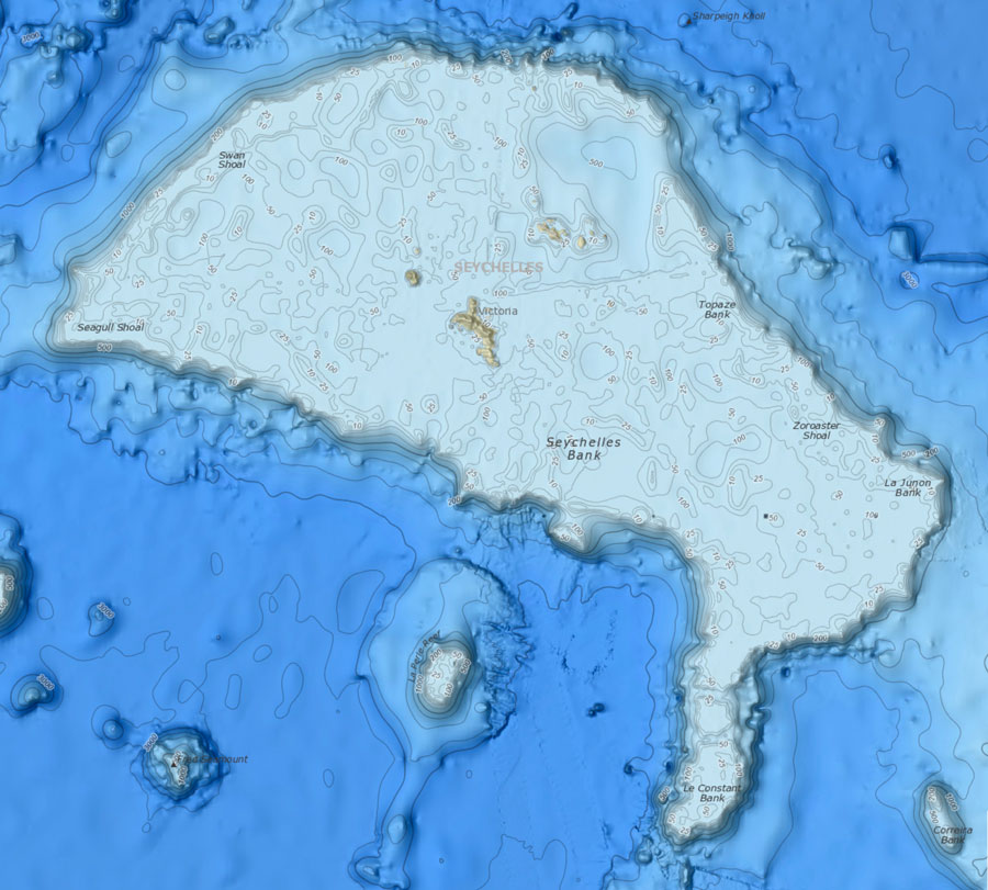 Map of Seychelles Bank submarine plateau