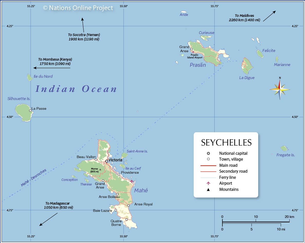 Seychelles Inner Islands Map