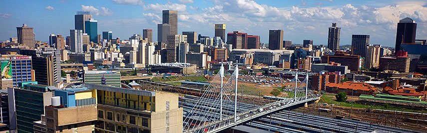 Central Business District, with Nelson Mandela Bridge, Johannesburg, South Africa
