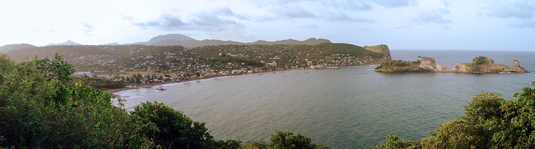 Dennery town on the east coast of the island of Saint Lucia