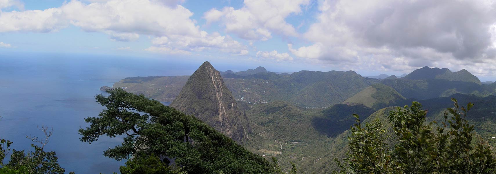 View from the top of Gros Piton, looking north, Saint Lucia