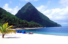 Saint Lucia Beach and Pitons