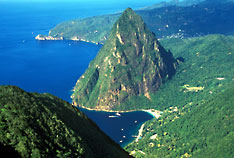 Aerial view of Saint Lucia
