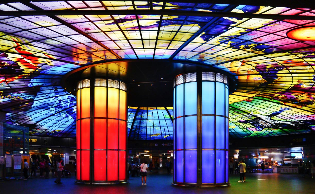Dome of Light in Formosa Boulevard Metro Station in Kaohsiung.