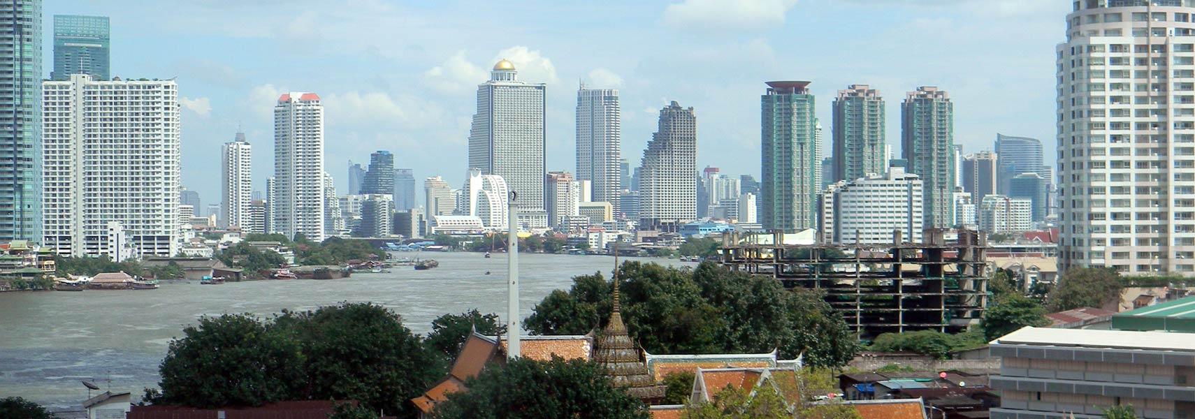 Central Bangkok at Chao Phraya River.