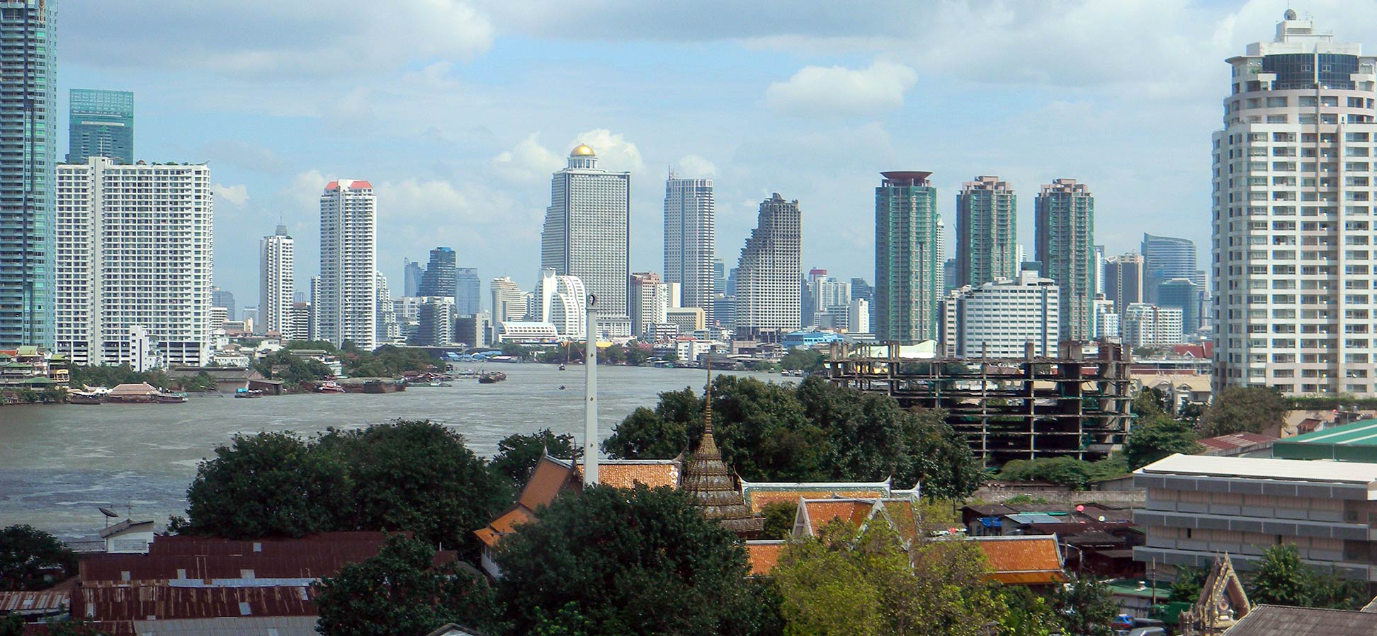 Bangkok, the capital of Thailand on the Chao Phraya River
