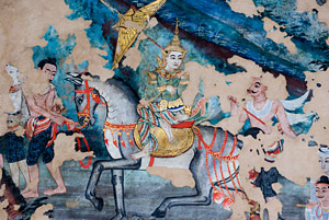 Mural painting in a temple in Chiang Mai
