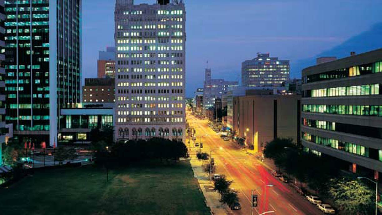Downtown Street in Jackson, Mississippi, USA