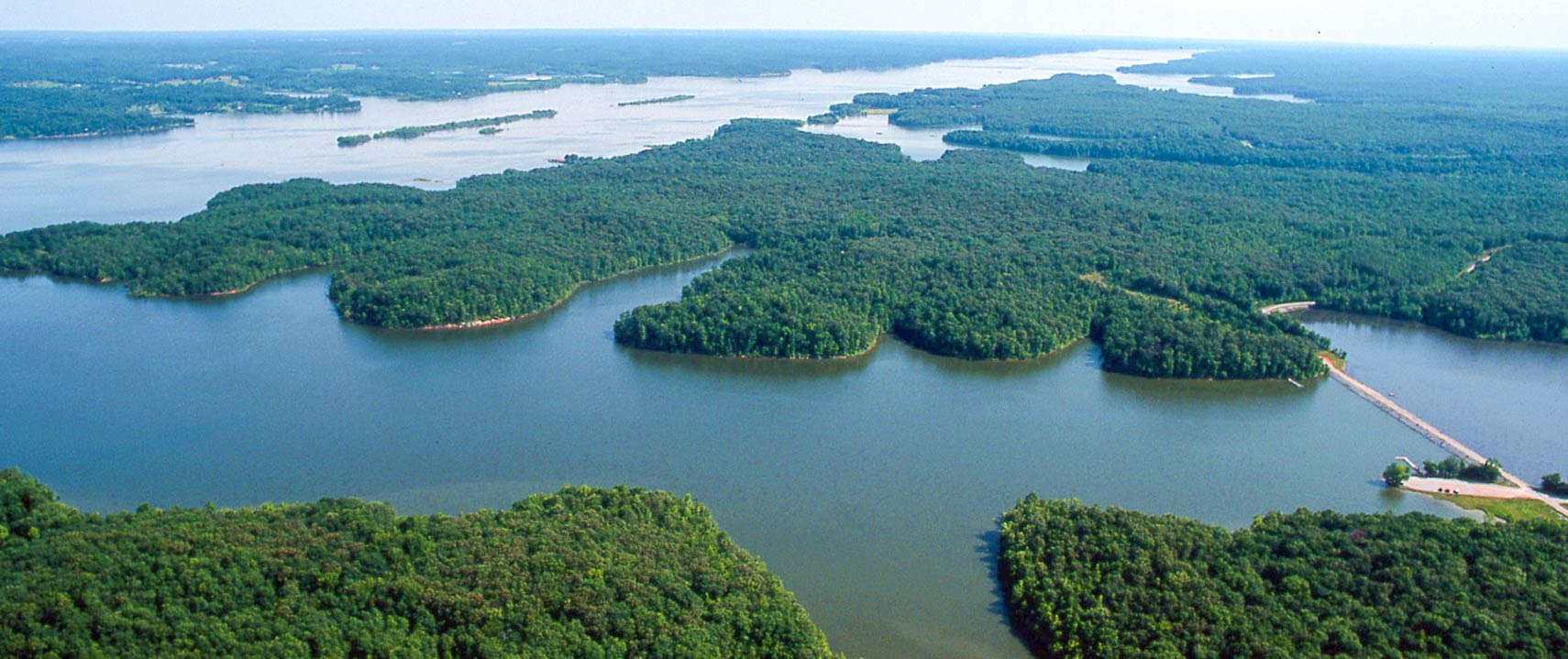 Aerial photography of the Land Between the Lakes in Kentucky