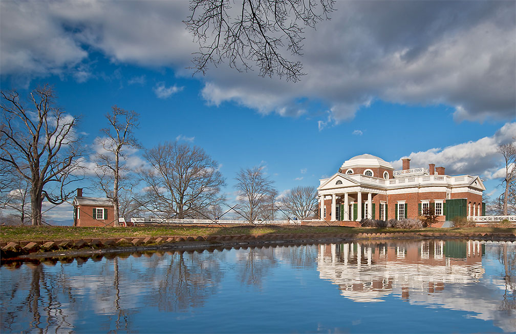 View of Monticello and the North Pavilion
