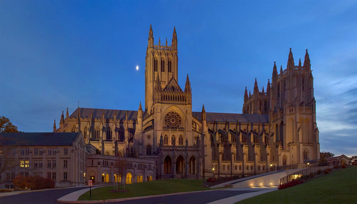 The National Cathedral at twilight, Washington D.C.