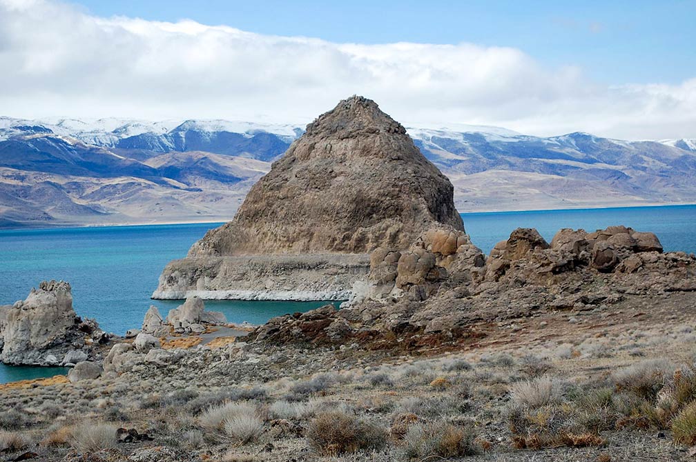 Pyramid rock formation of Pyramid Lake, Nevada
