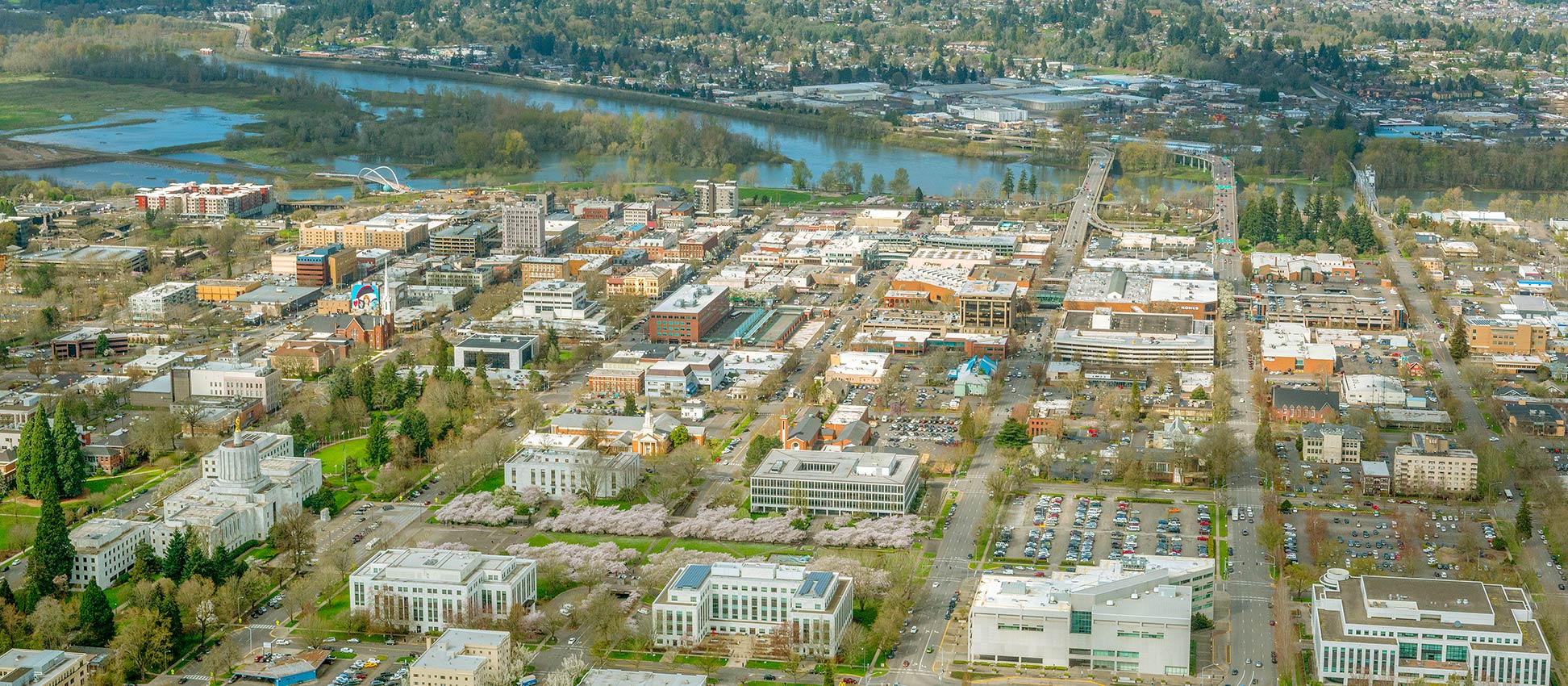 Aerial view of Salem, the capital of Oregon
