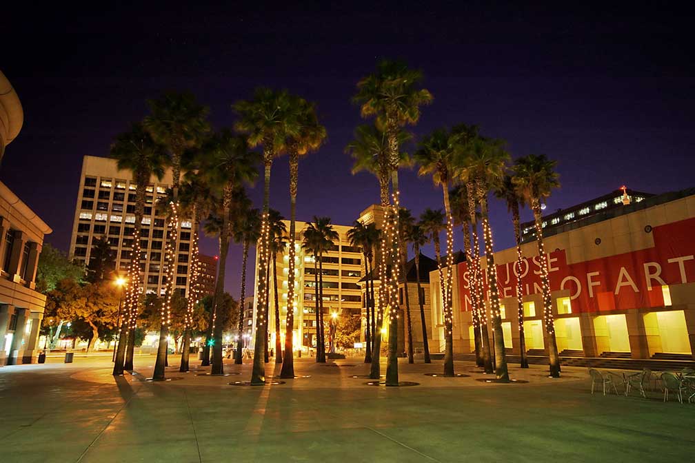 Circle of Palms Plaza in downtown San Jose, California